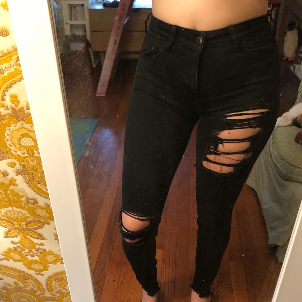 AE Ripped Black Jeggings